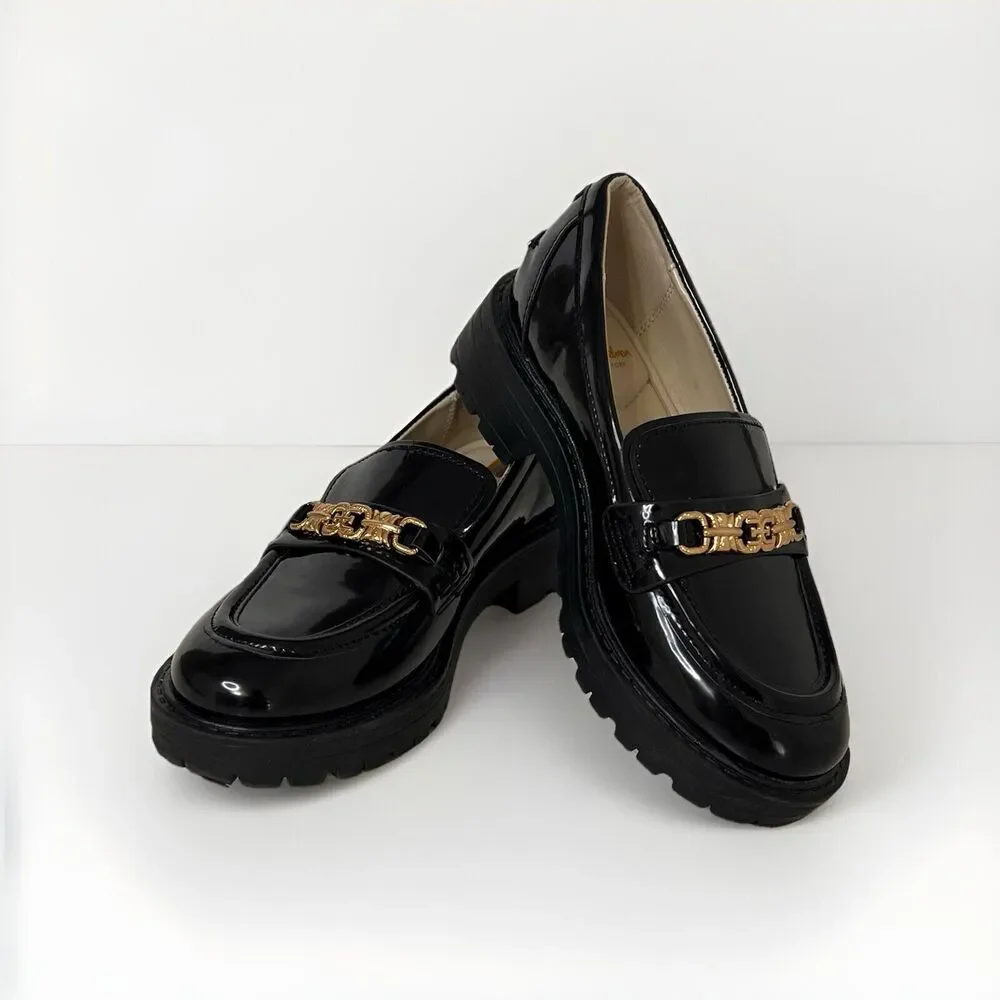 Sam Edelman Teo Girls Black Slip On Platform Loafers Size 12M